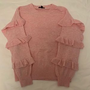 JCrew Baby Pink Swearer with Ruffled Sleeves